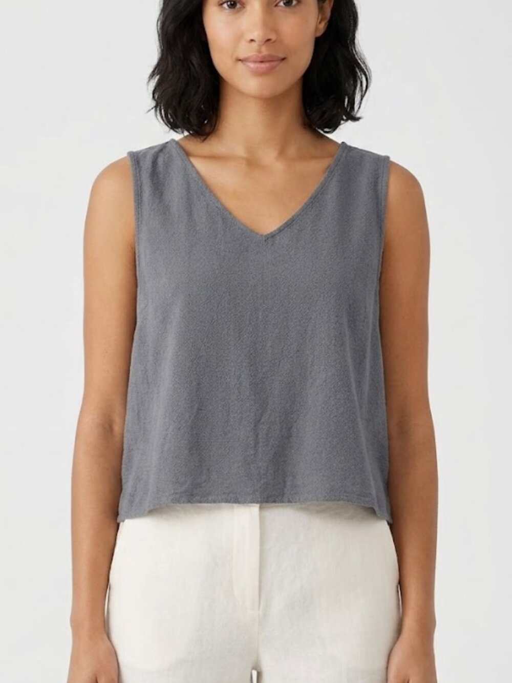 Anrabess V-Neck Grey Tank Top  Size XL